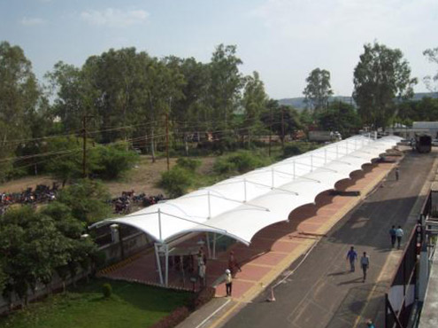 Tensile Fabric Canopy Roof Car Park - Tensile Structure Fabricators at Mysore, Karnataka