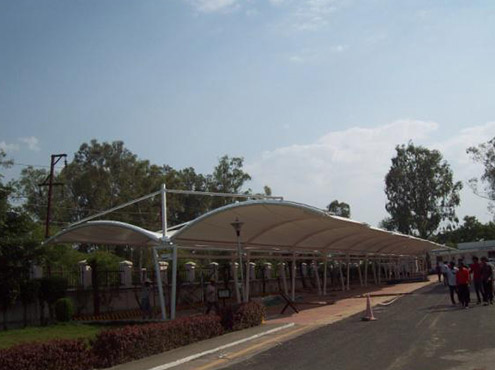 Tensile Fabric Canopy Roof Car Park - Tensile Structure Fabricators at Mysore, Karnataka