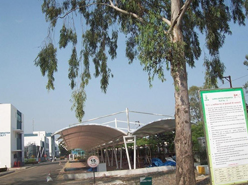 Tensile Fabric Canopy Roof Car Park - Tensile Structure Fabricators at Mysore, Karnataka