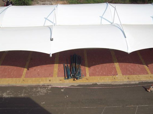 Tensile Fabric Canopy Roof Car Park - Tensile Structure Fabricators at Mysore, Karnataka