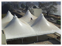 Tensile Fabric Canopy Roof at Food Court, Raipur