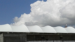 Fabric Roof by Tensile Structure Manufacturer for Atrium at Software SEZ Park Canteen - Food Court in Amritsar, Punjab.