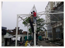 Tensile Fabric Roof installation at Tulip Star Hotel, Lucknow