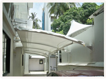 Tensile Membrane Roof Structures for Walkaways